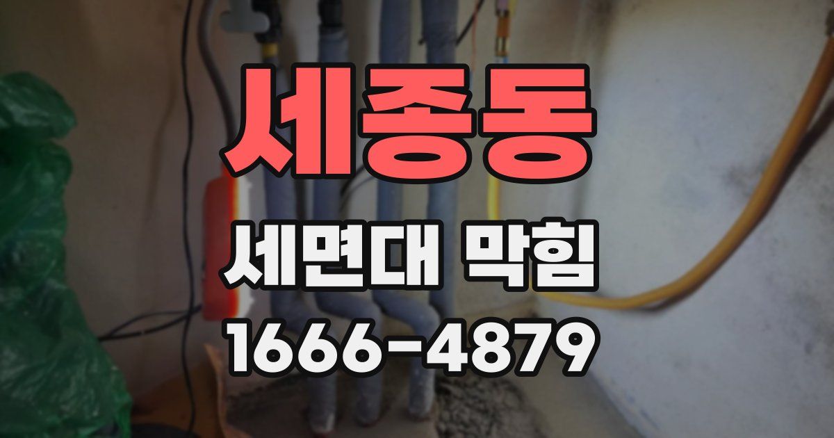 세종동 세면대 막힘