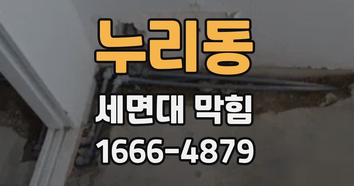누리동 세면대 막힘