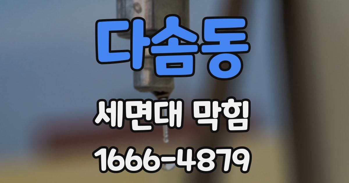 다솜동 세면대 막힘