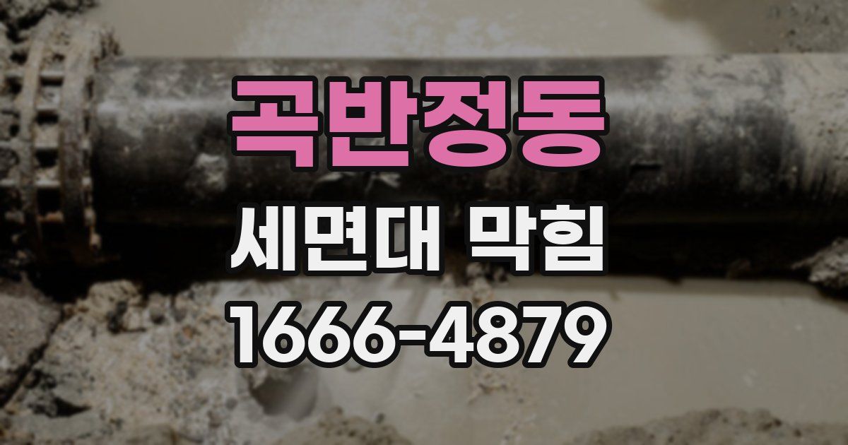 곡반정동 세면대 막힘