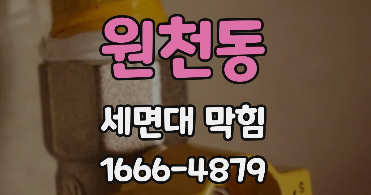 원천동 세면대 막힘