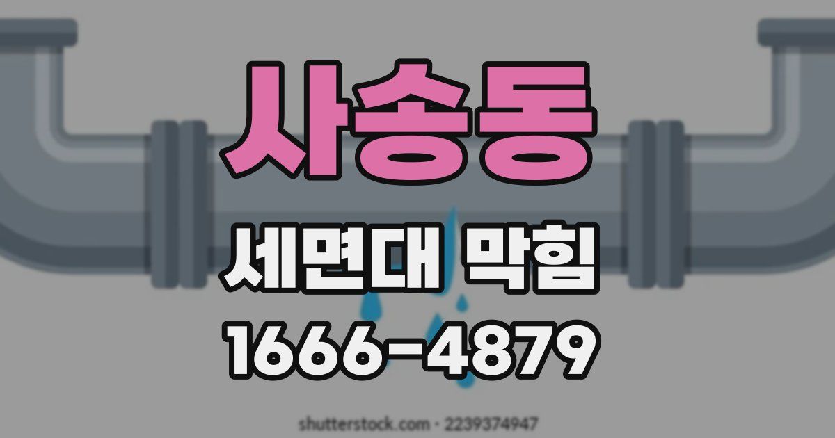 사송동 세면대 막힘