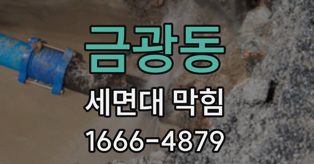 금광동 세면대 막힘