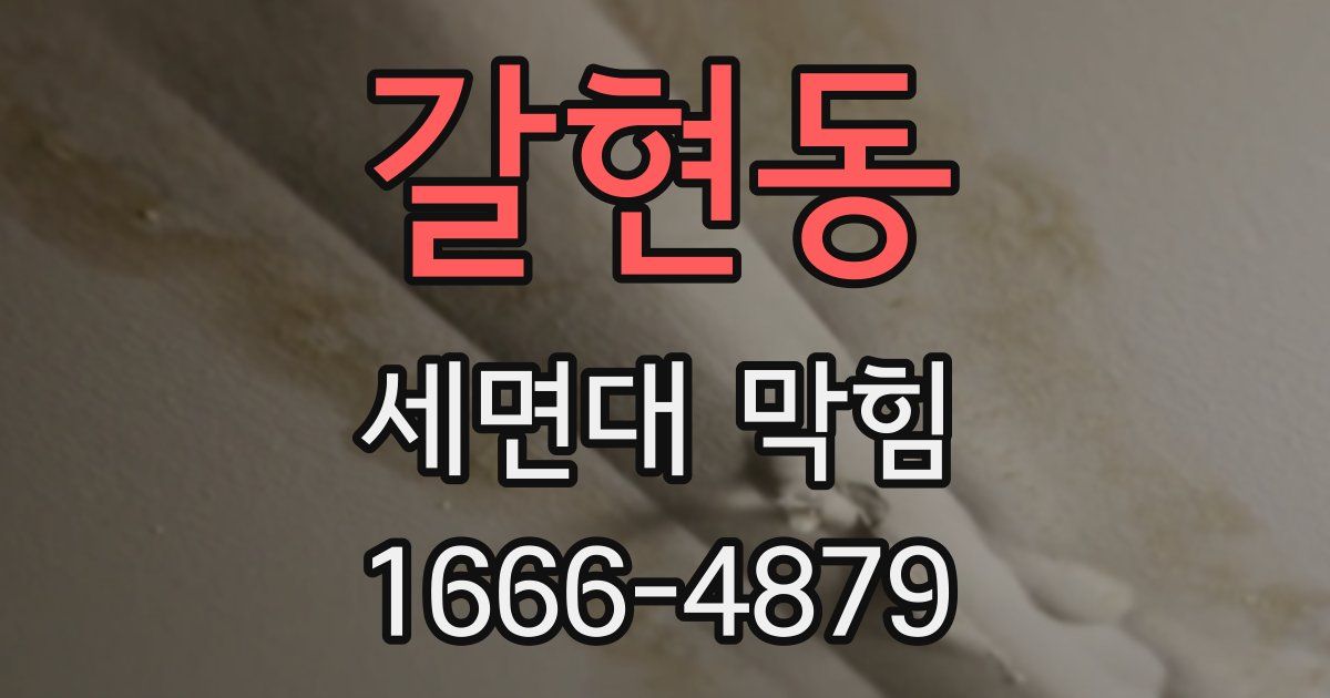 갈현동 세면대 막힘