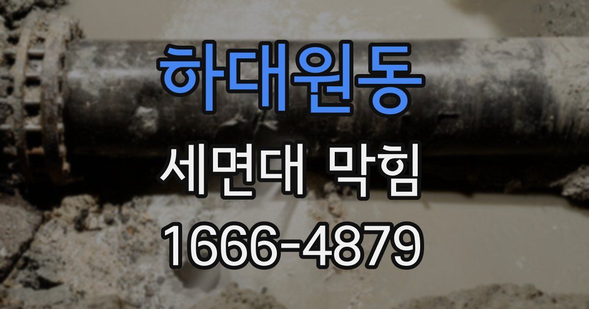 하대원동 세면대 막힘