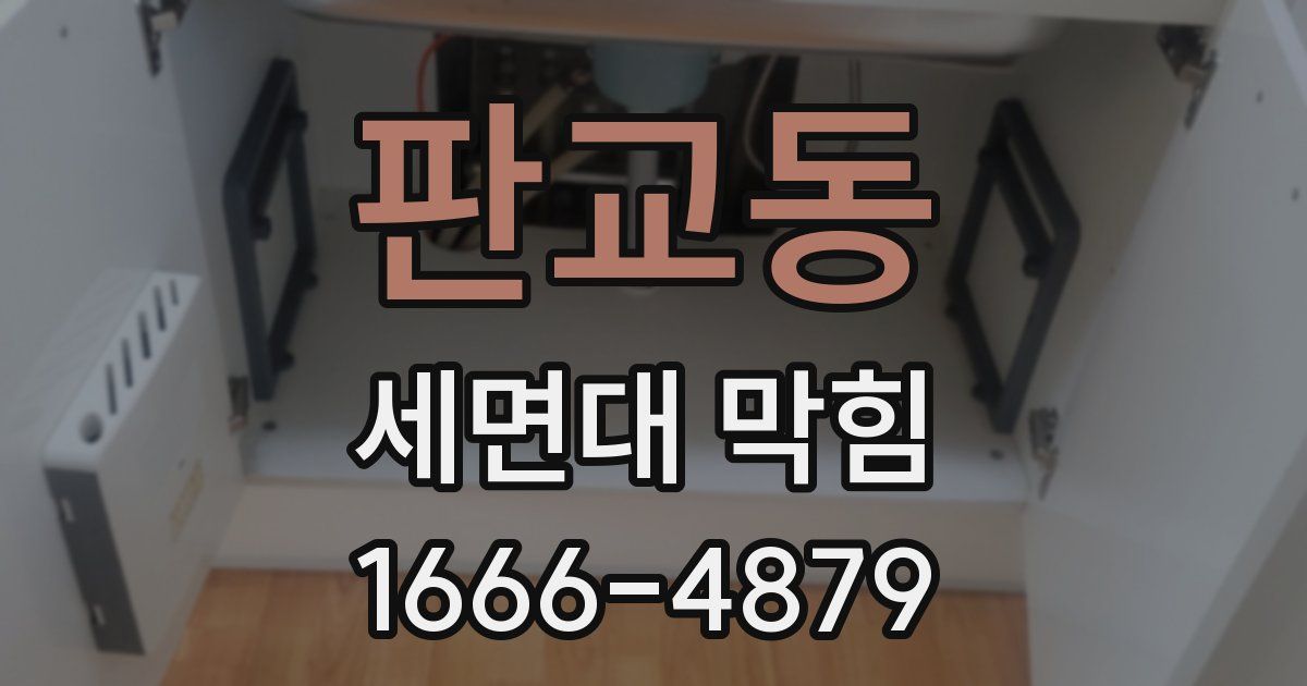 판교동 세면대 막힘
