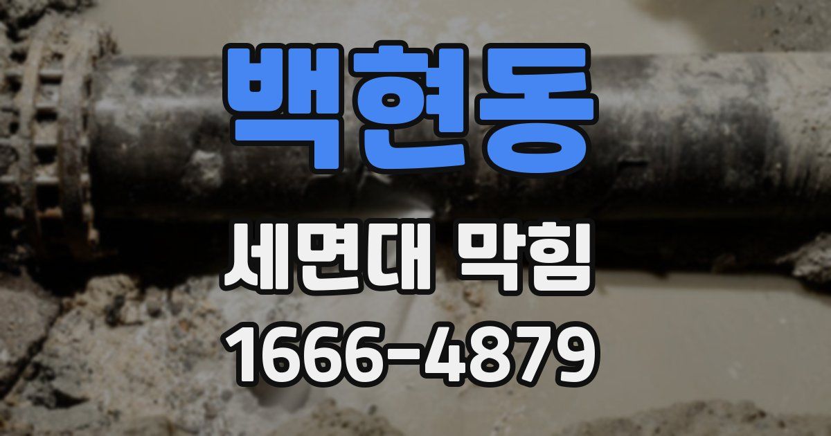 백현동 세면대 막힘