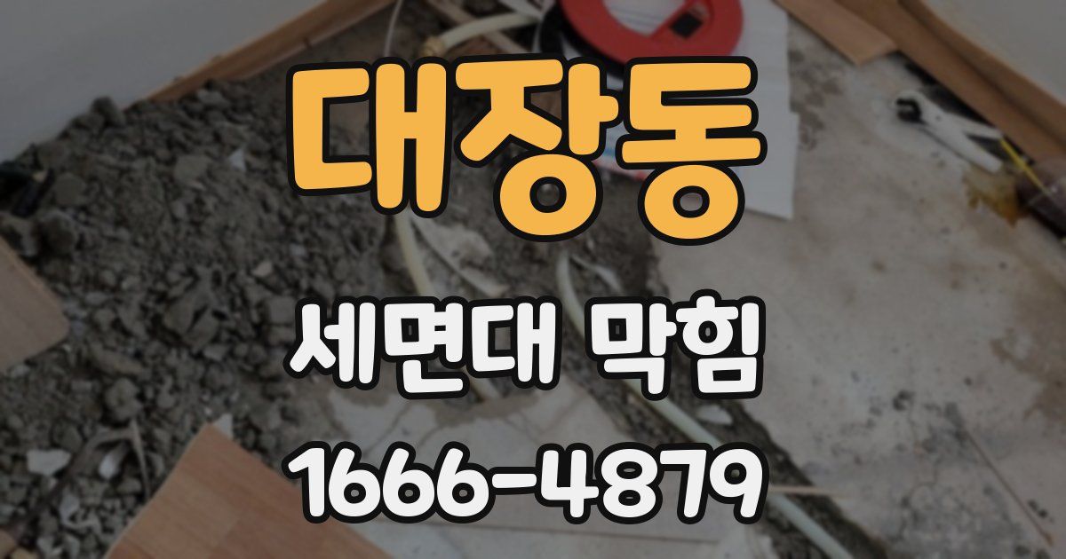 대장동 세면대 막힘