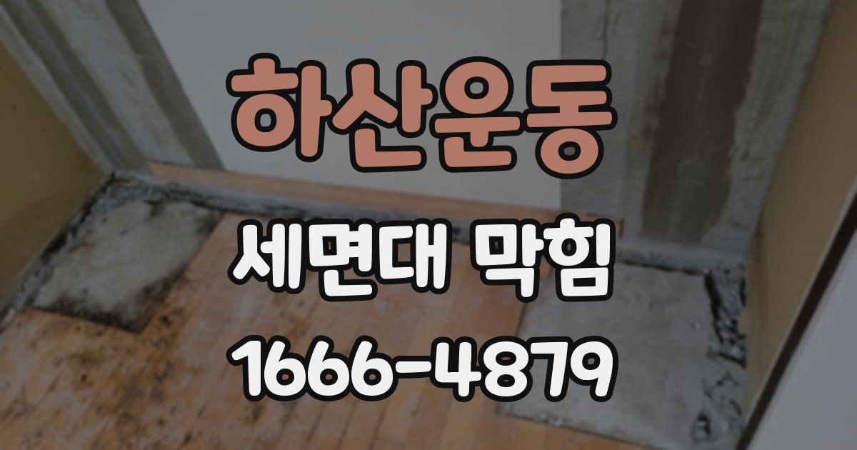 하산운동 세면대 막힘