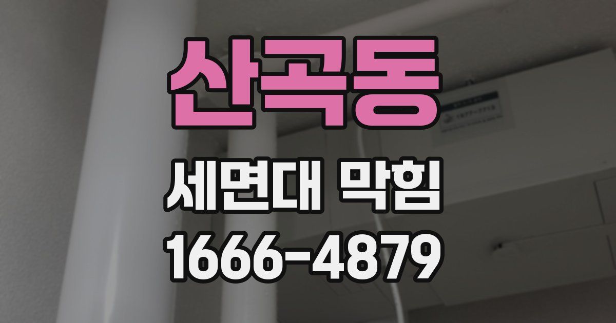 산곡동 세면대 막힘