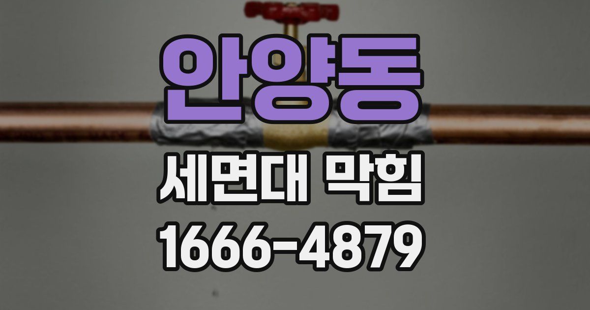 안양동 세면대 막힘