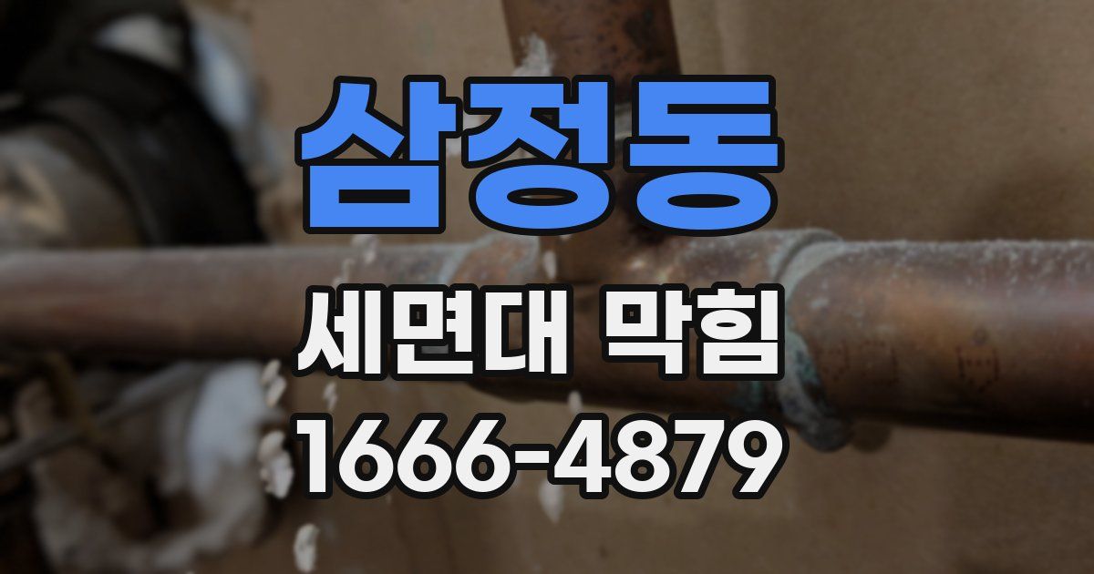 삼정동 세면대 막힘