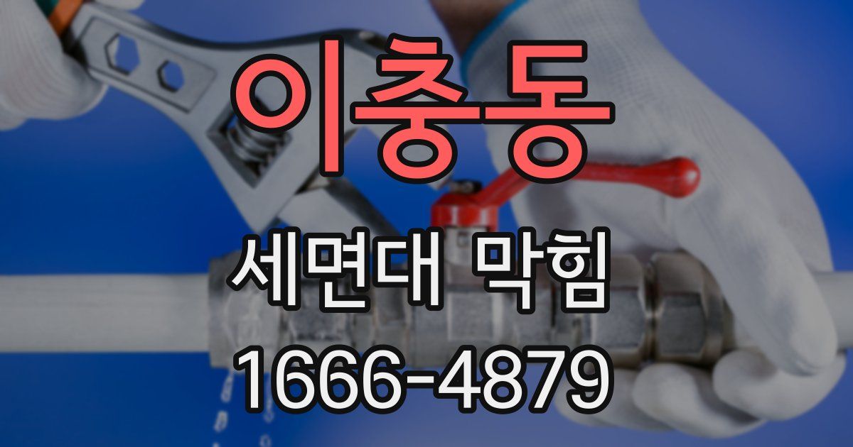 이충동 세면대 막힘