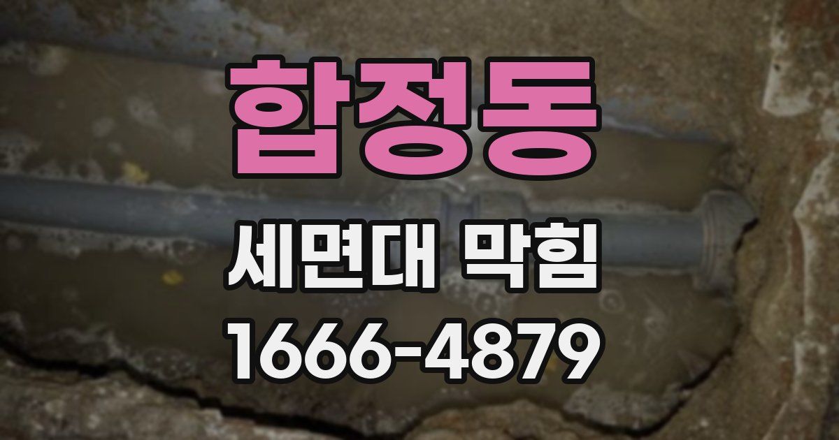 합정동 세면대 막힘