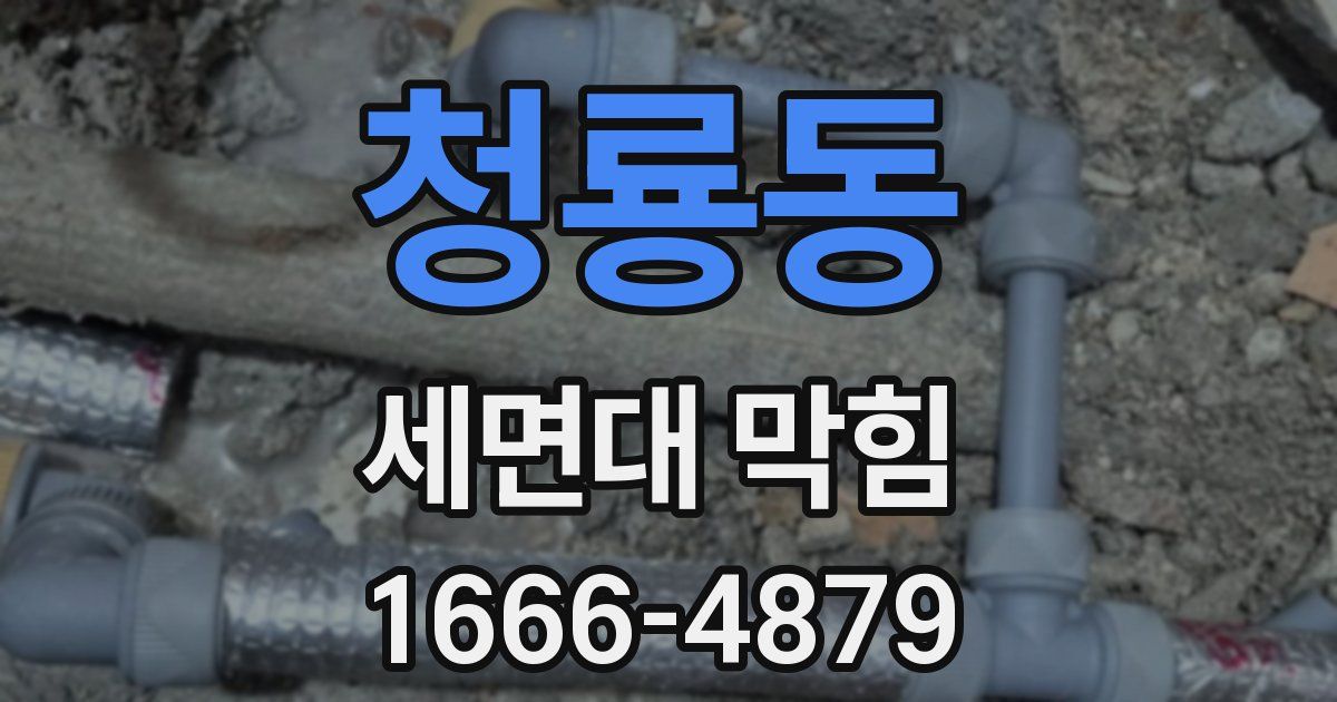 청룡동 세면대 막힘