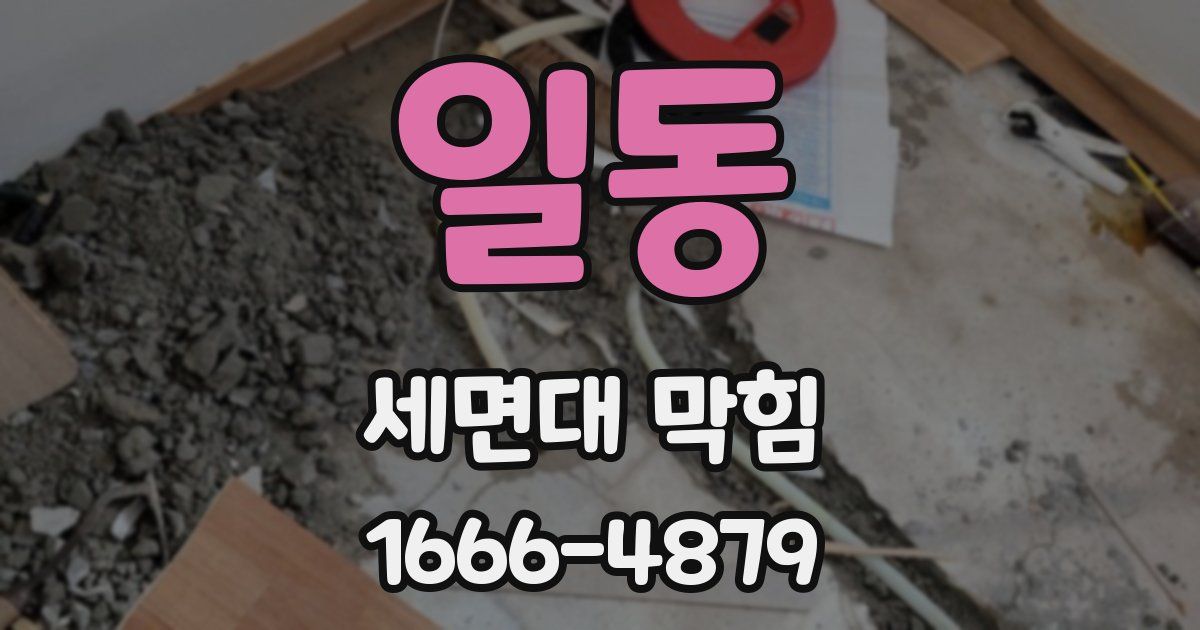 일동 세면대 막힘