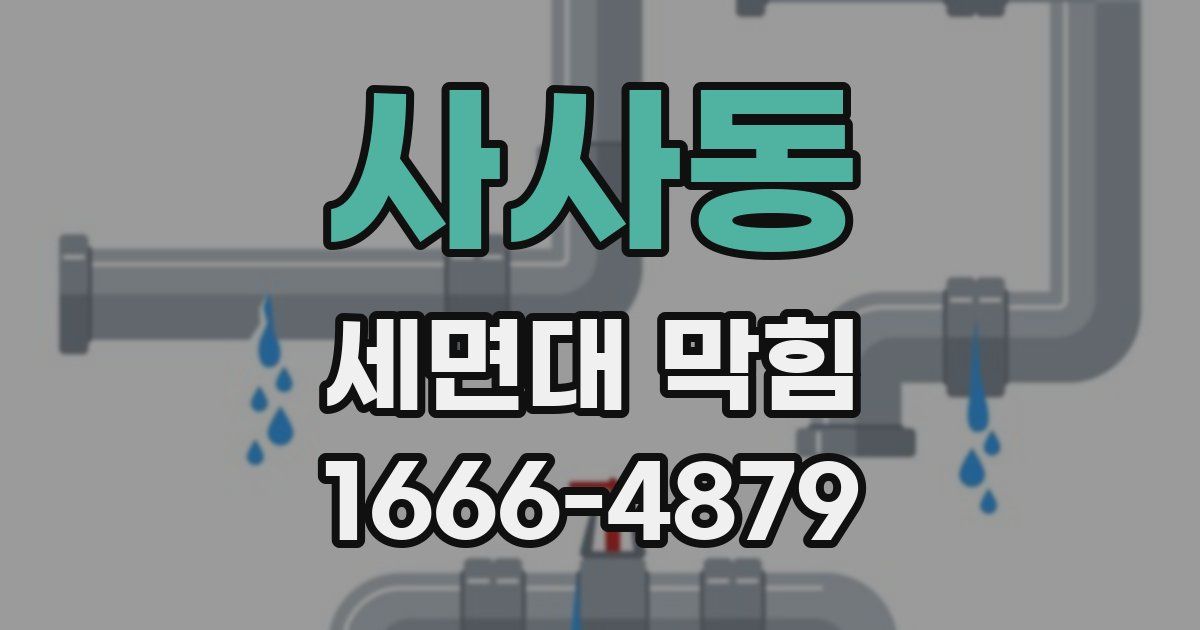 사사동 세면대 막힘