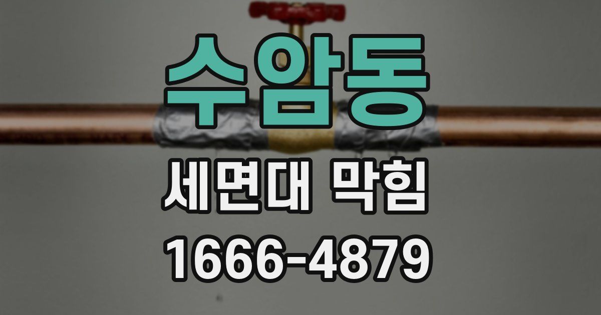 수암동 세면대 막힘