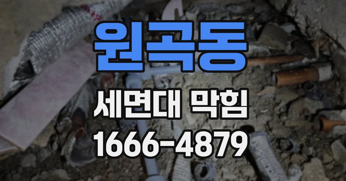 원곡동 세면대 막힘