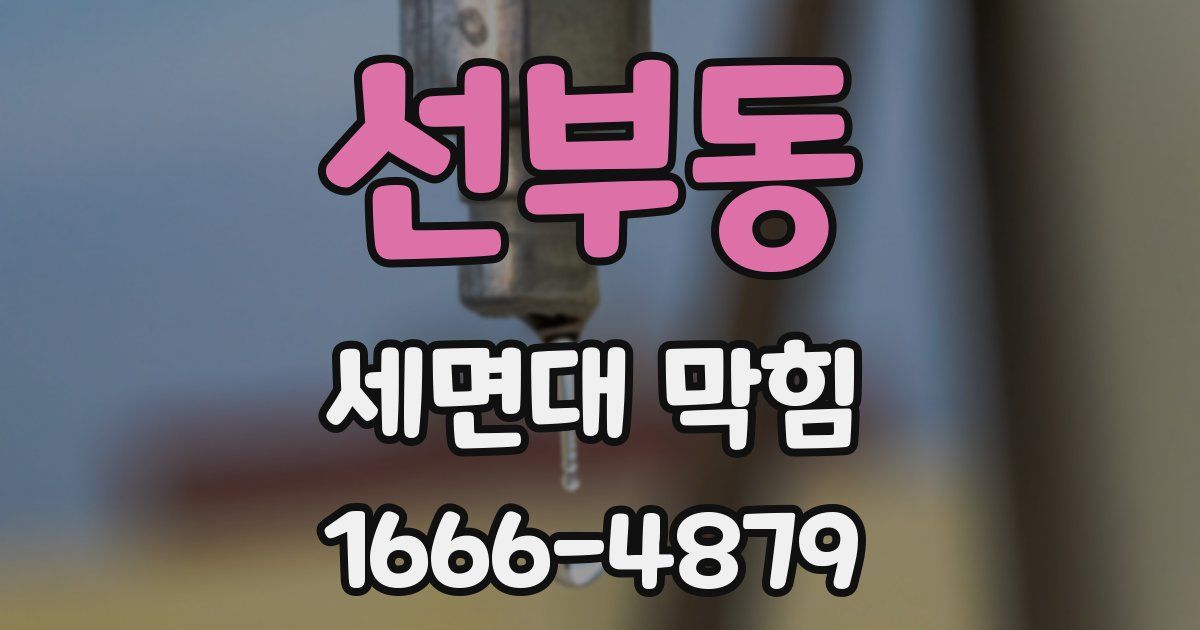 선부동 세면대 막힘