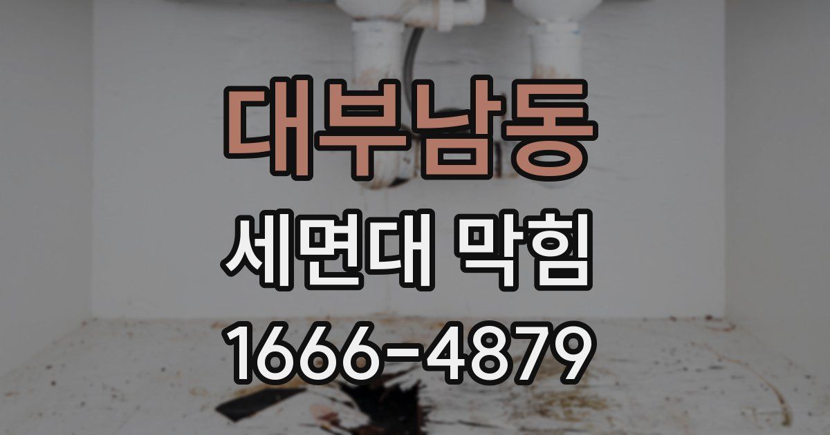 대부남동 세면대 막힘