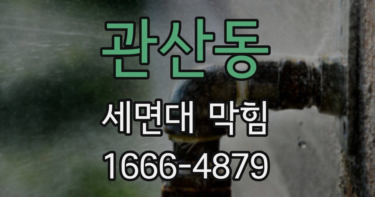 관산동 세면대 막힘