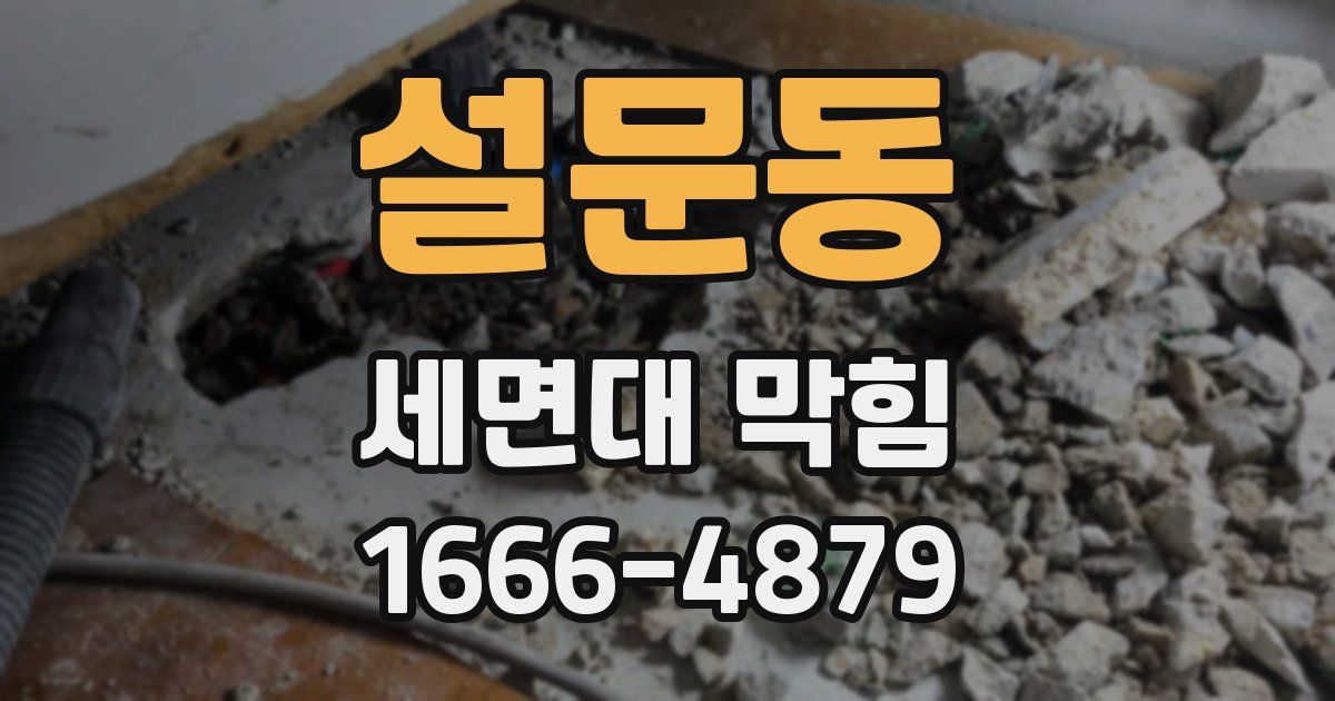 설문동 세면대 막힘