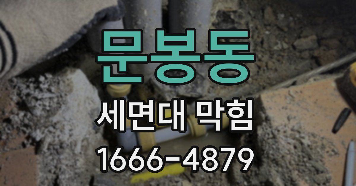 문봉동 세면대 막힘