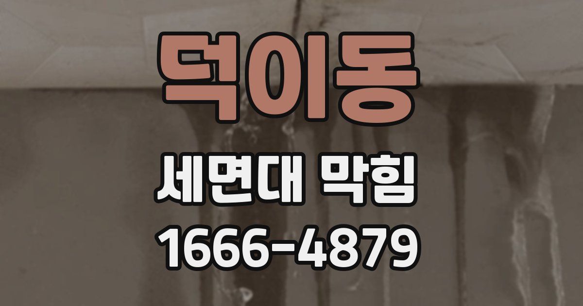 덕이동 세면대 막힘
