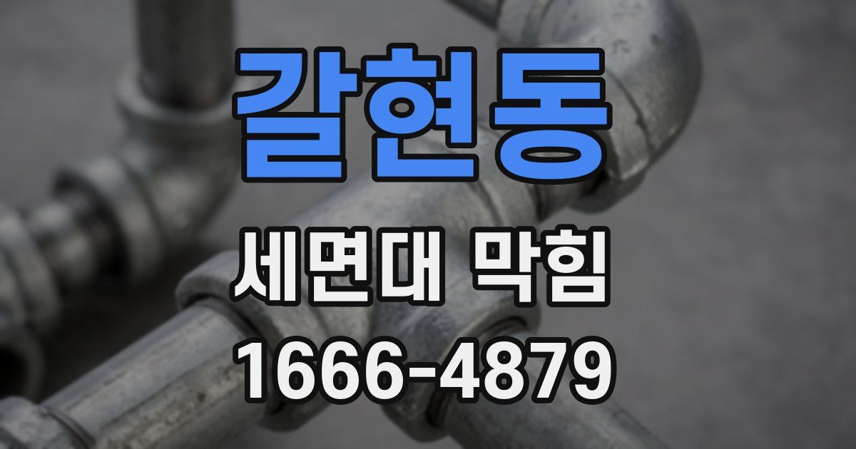 갈현동 세면대 막힘