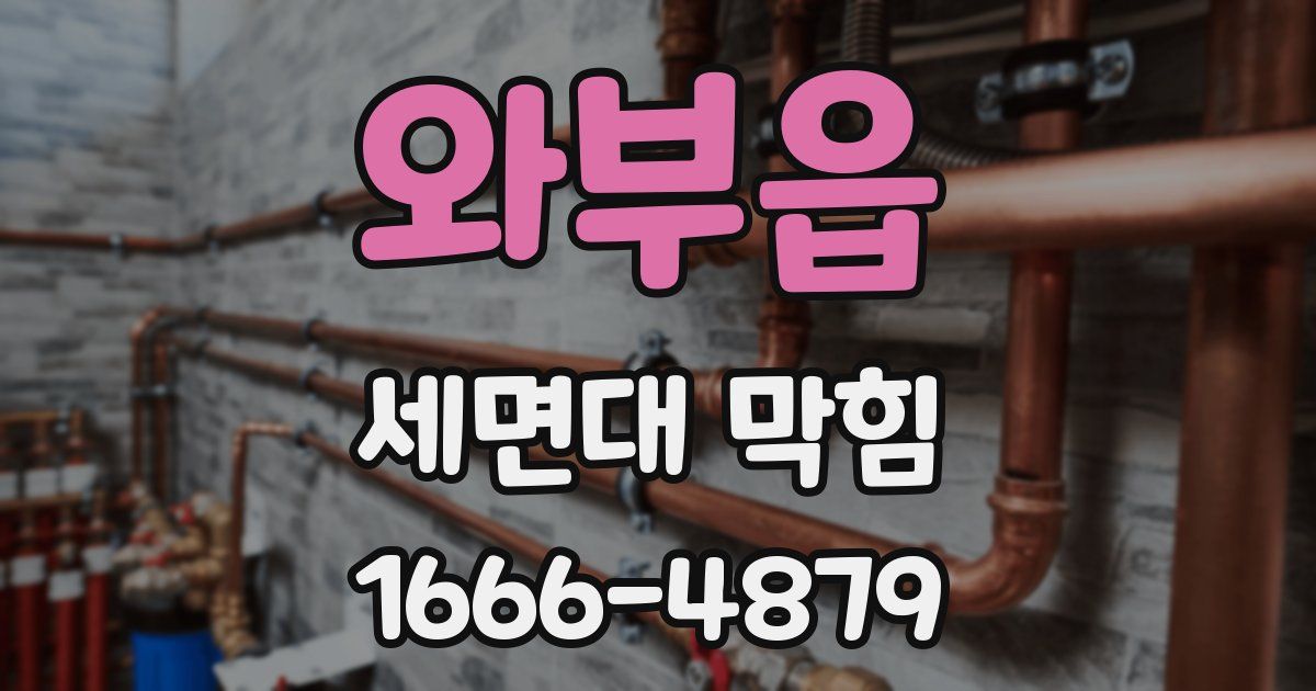 와부읍 세면대 막힘