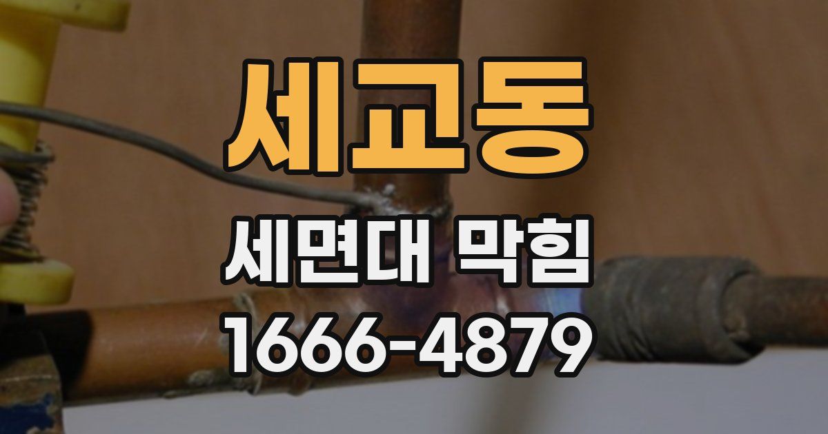 세교동 세면대 막힘