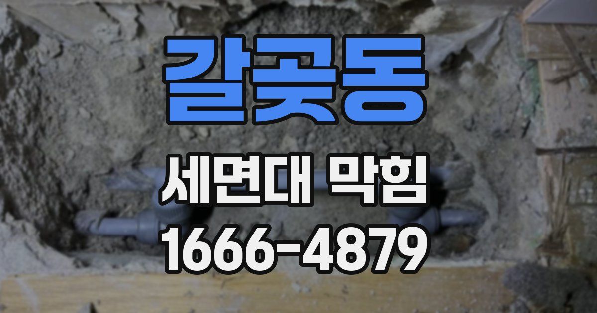 갈곶동 세면대 막힘