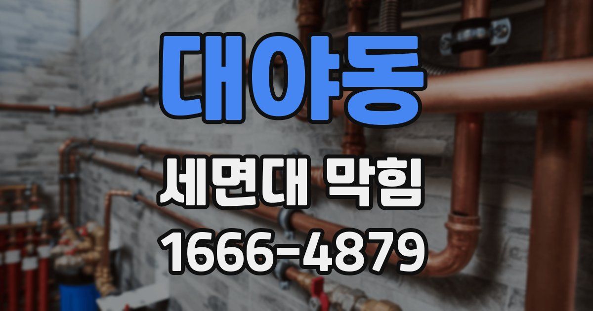 대야동 세면대 막힘
