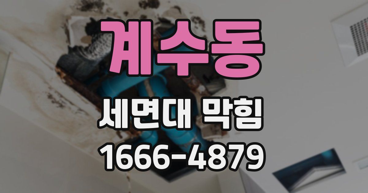 계수동 세면대 막힘