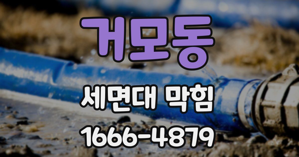 거모동 세면대 막힘