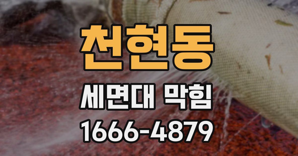 천현동 세면대 막힘