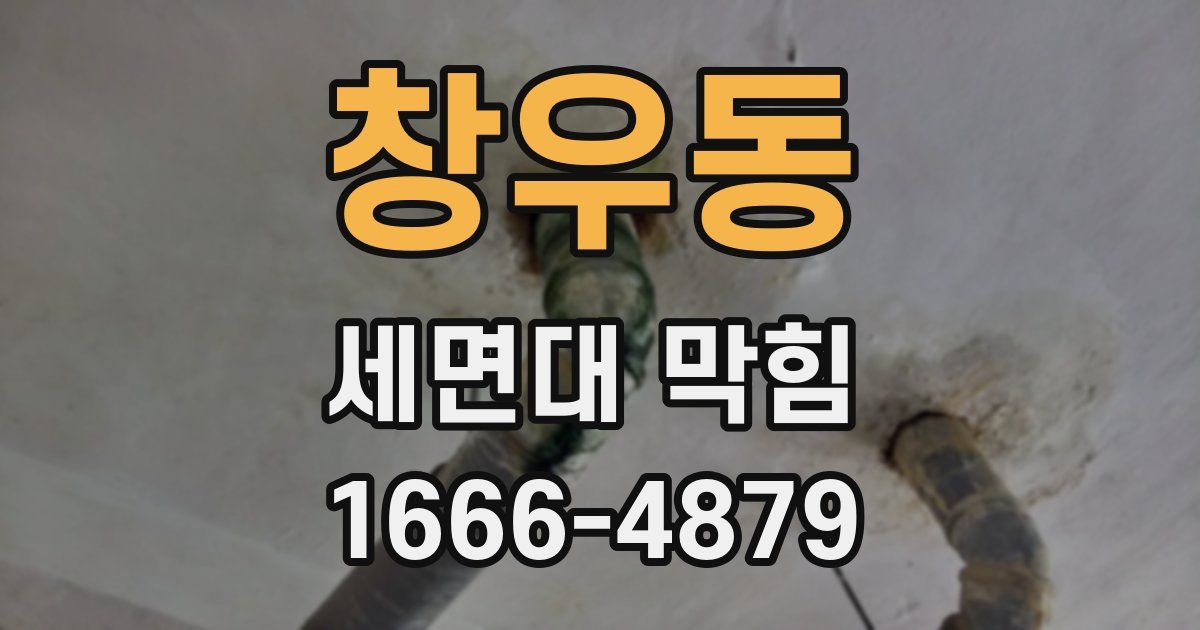 창우동 세면대 막힘