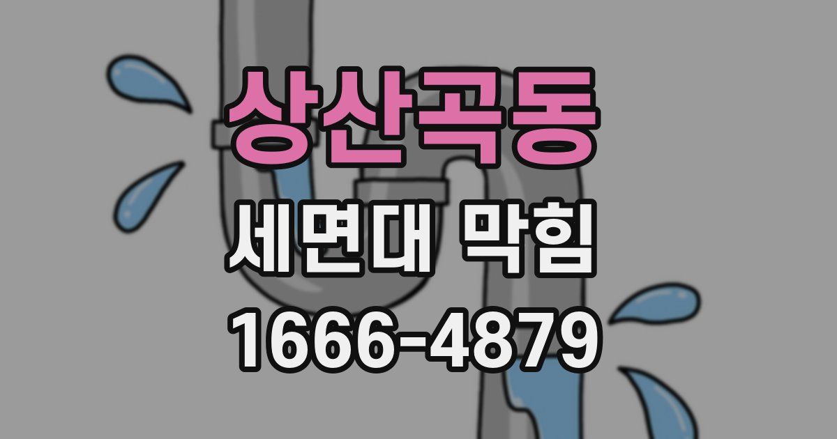상산곡동 세면대 막힘