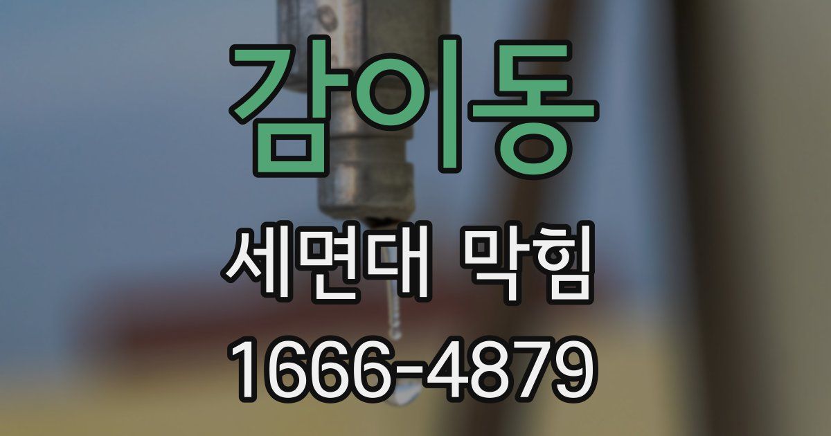 감이동 세면대 막힘