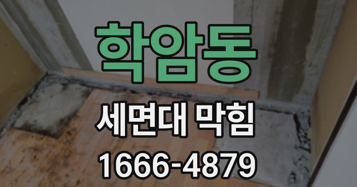 학암동 세면대 막힘