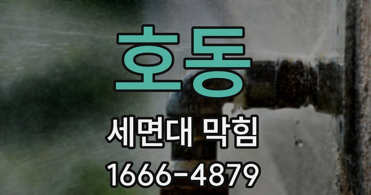 호동 세면대 막힘