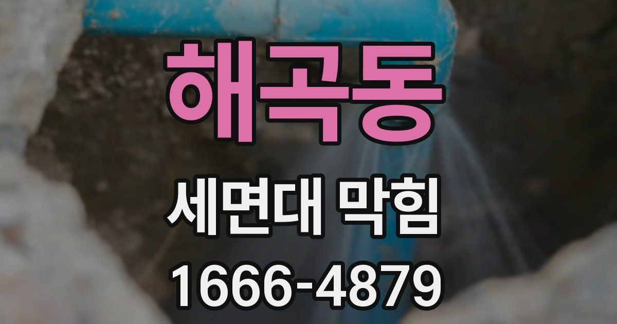 해곡동 세면대 막힘