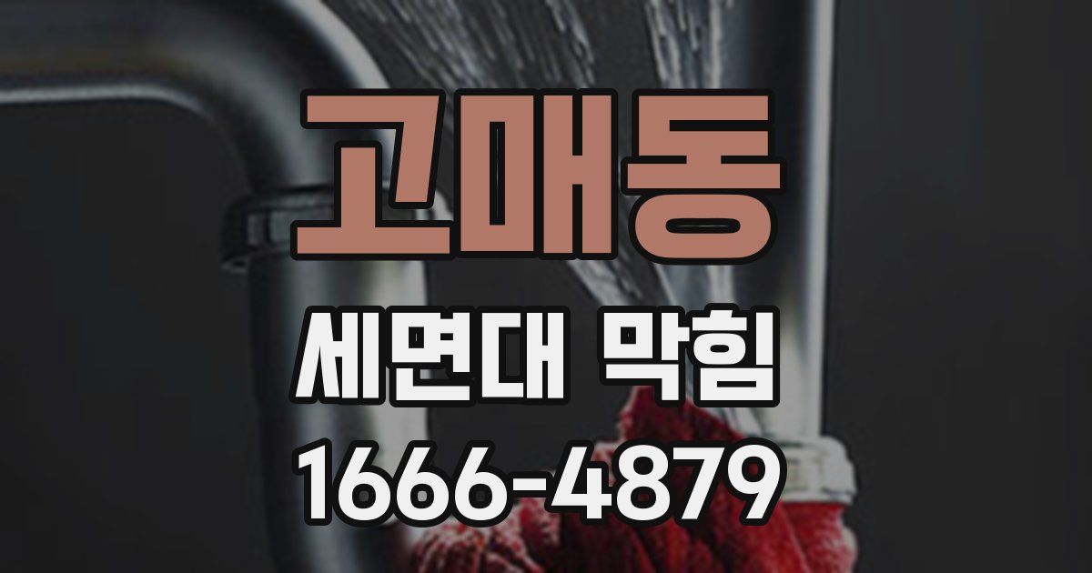 고매동 세면대 막힘