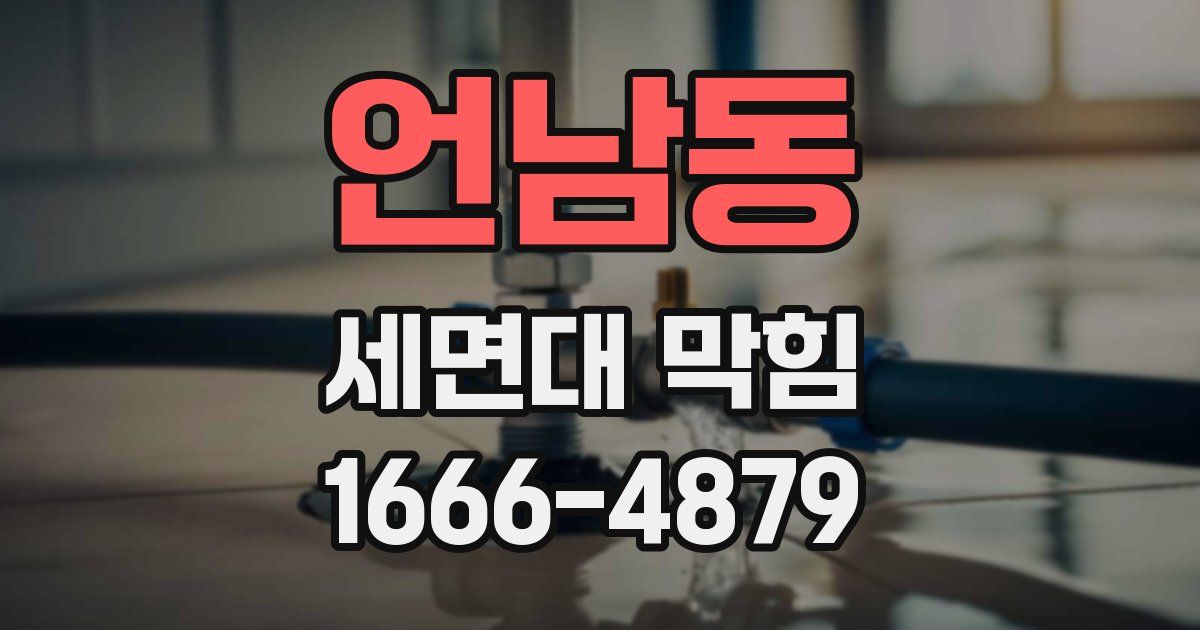 언남동 세면대 막힘