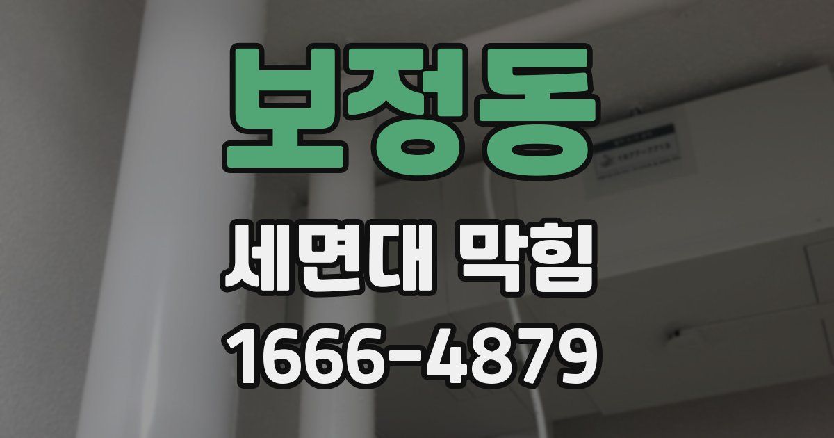 보정동 세면대 막힘