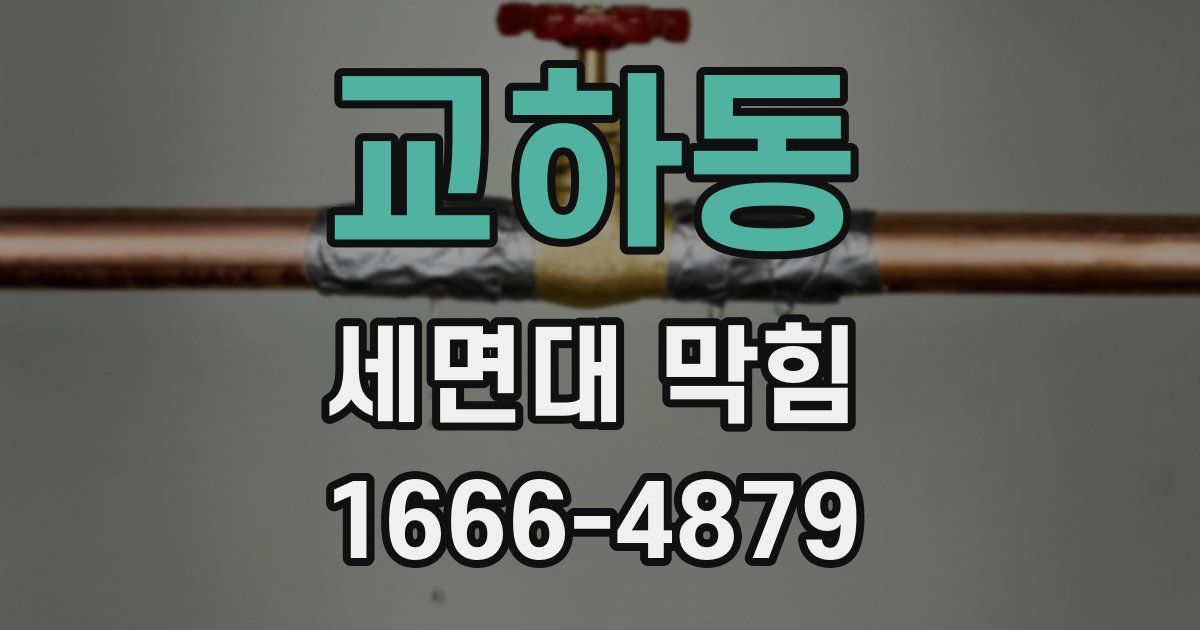 교하동 세면대 막힘