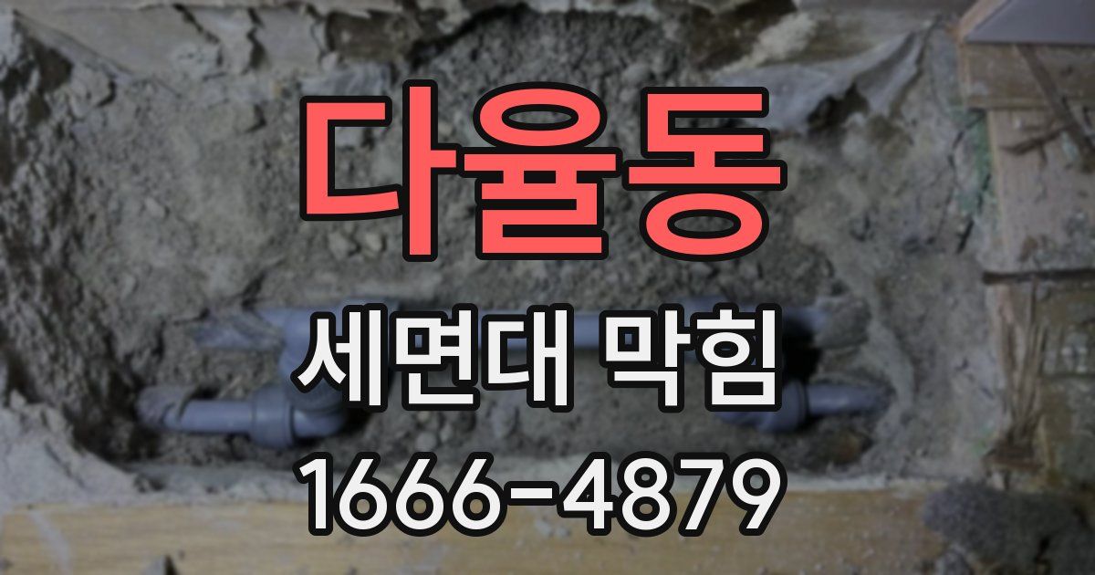 다율동 세면대 막힘