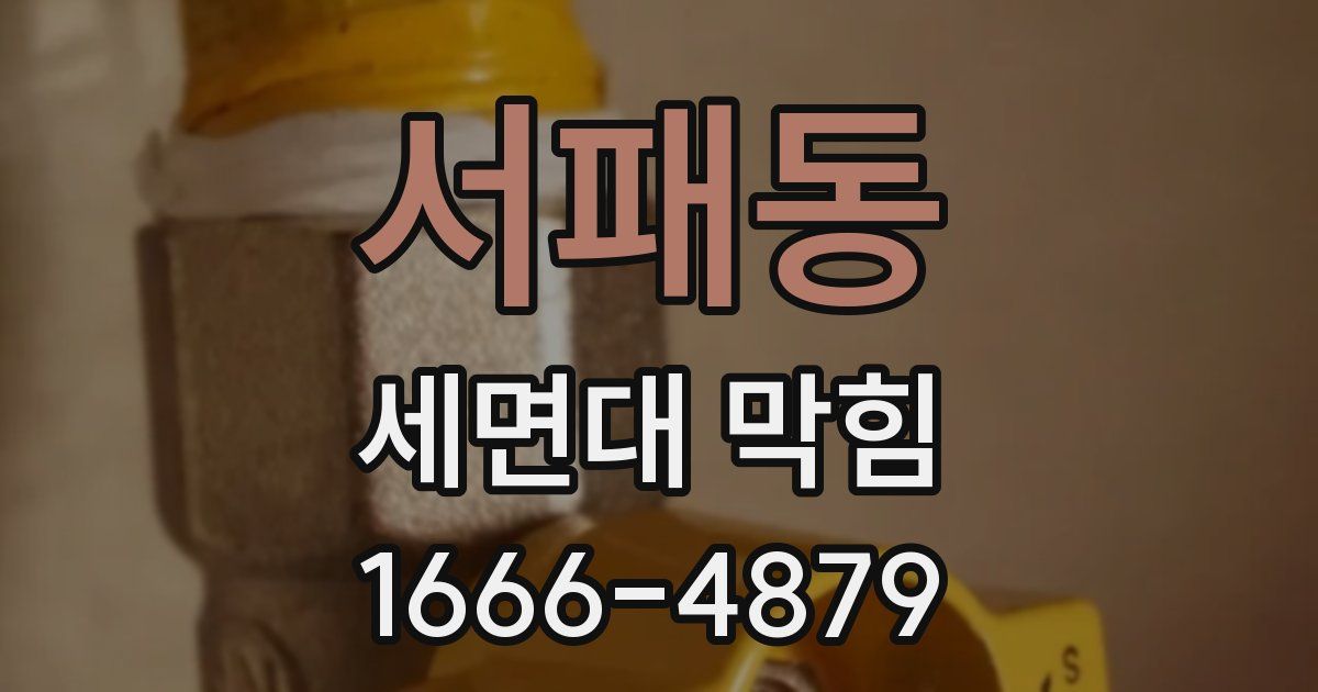 서패동 세면대 막힘
