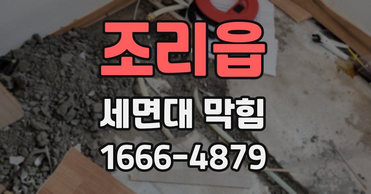 조리읍 세면대 막힘